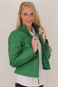 Nappalederjacken, Blouson, tailliert
