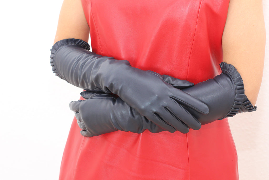 Elegante lange Handschuhe, Opergloves, Echtleder