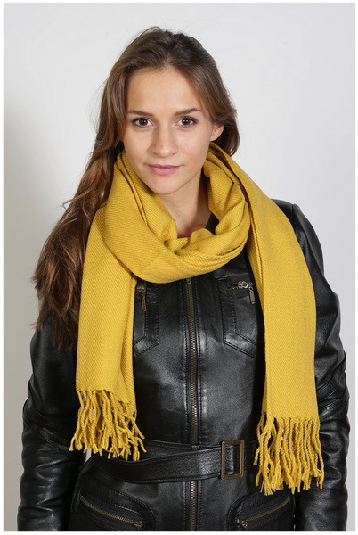 Schal , Größe 200 x 60 cm, Grundfarbe gelb