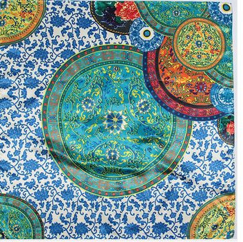 Satintuch 90 x 90 cm, mehrfarbig