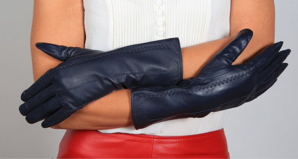 Lederhandschuhe in dunkelblau Größe XXL