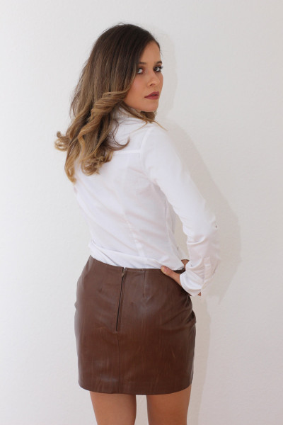 Mini - Lederrock in Creased brown, Größe 40, Nappaleder