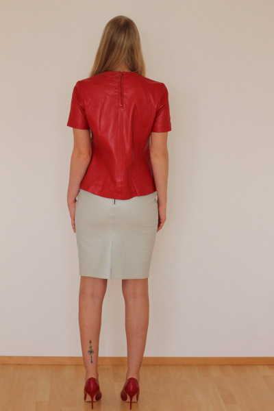 Luxus-Lederrock in beige - Pencilskirt / Bleistiftrock - Größe 38