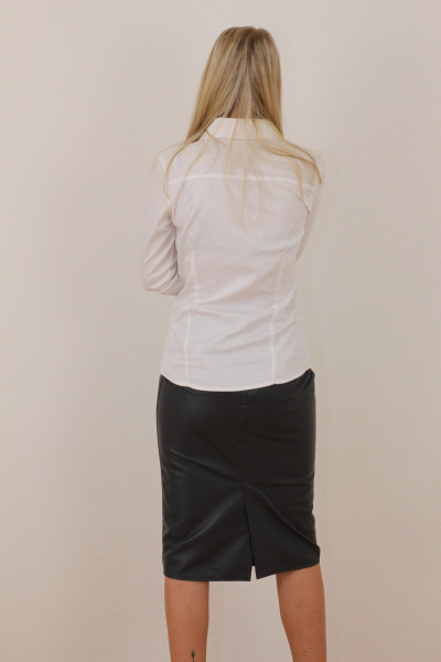 Luxus-Lederrock in der Farbe anthrazit, Pencilskirt / Bleistiftrock, Grösse 48