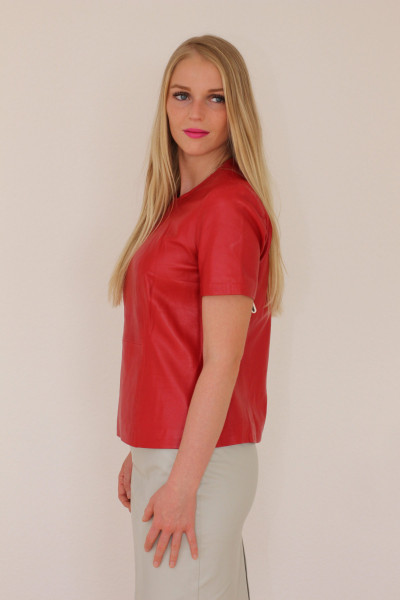 Luxus-Lederrock in beige - Pencilskirt / Bleistiftrock - Größe 38