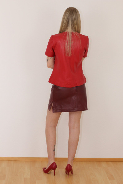 Rock, 40, bordeaux, Rindsleder