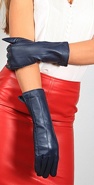 Lederhandschuhe in dunkelblau Größe XXL