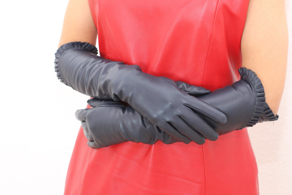 Lederhandschuhe in blau 8,5 - Operagloves
