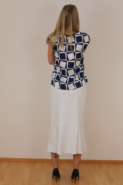 Luxus - Lederrock mit Falten, Größe 38 , Weiss