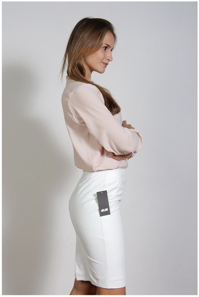 Luxus-Lederrock in der Farbe weiss, Grösse 38