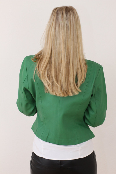 Taillierte Lederjacke in grün - Grösse XXL