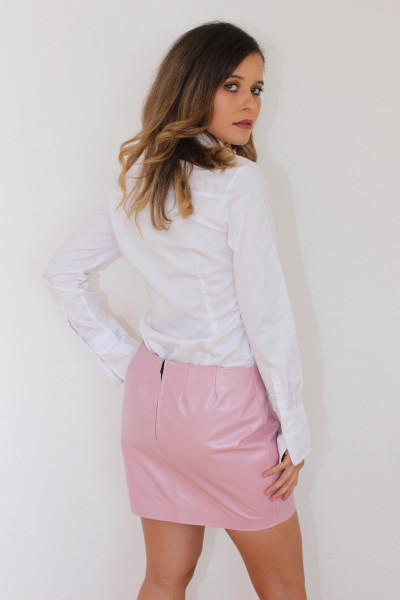 Mini - Lederrock in pink Größe 38, Nappaleder