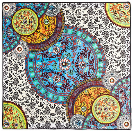 Satintuch, Muster 4, Grö0e 90 x 90 cm, mehrfarbig